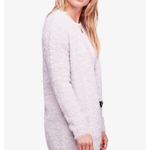 Free People grey fuzzy cardigan sweater